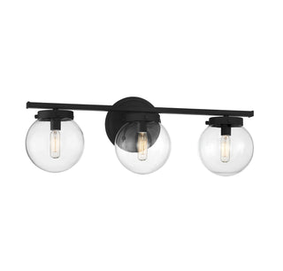 Three Light Bathroom Vanity in Matte Black