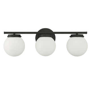 Three Light Bathroom Vanity in Matte Black