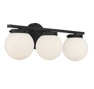 Three Light Bathroom Vanity in Matte Black