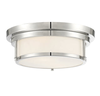 Two Light Flush Mount in Polished Nickel