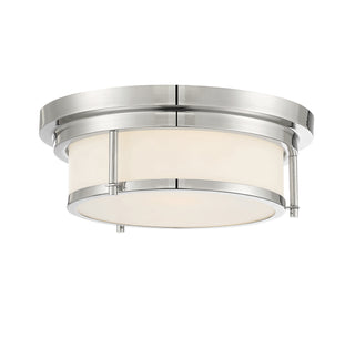 Two Light Flush Mount in Polished Nickel