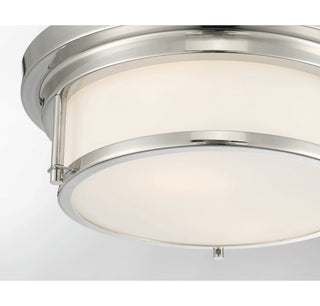 Two Light Flush Mount in Polished Nickel