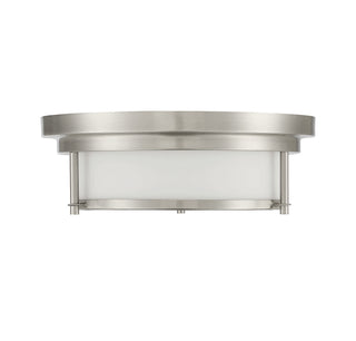 Two Light Flush Mount in Brushed Nickel