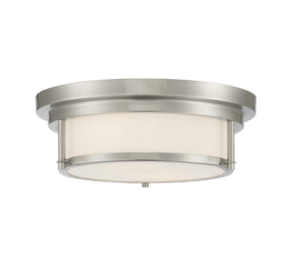Two Light Flush Mount in Brushed Nickel