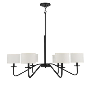 Six Light Chandelier in Matte Black