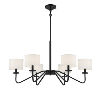 Six Light Chandelier in Matte Black