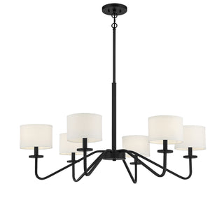 Six Light Chandelier in Matte Black
