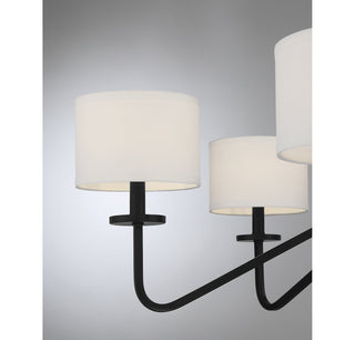 Six Light Chandelier in Matte Black