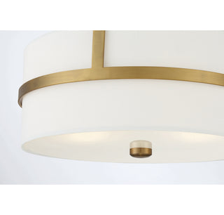 Two Light Flush Mount in Natural Brass