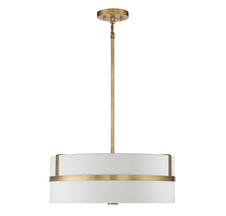 Four Light Pendant in Natural Brass