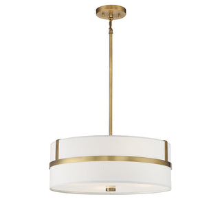 Four Light Pendant in Natural Brass