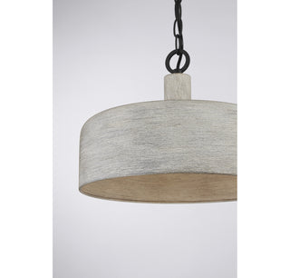 One Light Pendant in Weathered Gray with Black