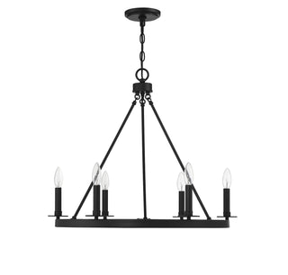 Six Light Chandelier in Matte Black