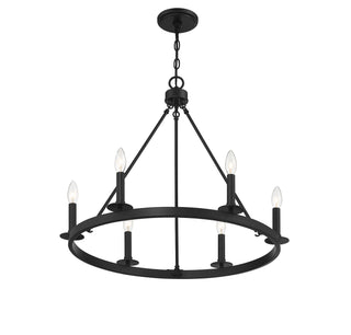 Six Light Chandelier in Matte Black