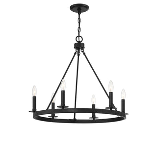 Six Light Chandelier in Matte Black