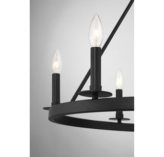 Six Light Chandelier in Matte Black