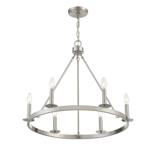Six Light Chandelier in Brushed Nickel
