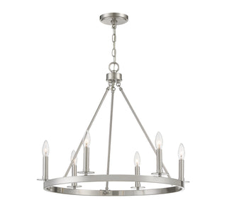 Six Light Chandelier in Brushed Nickel