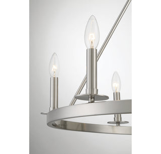 Six Light Chandelier in Brushed Nickel