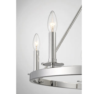 Six Light Chandelier in Polished Nickel