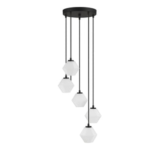 Five Light Chandelier in Matte Black