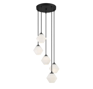 Five Light Chandelier in Matte Black