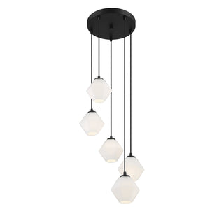 Five Light Chandelier in Matte Black