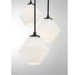 Five Light Chandelier in Matte Black