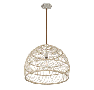 One Light Pendant in Natural Rattan with a Matching Socket
