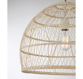 One Light Pendant in Natural Rattan with a Matching Socket