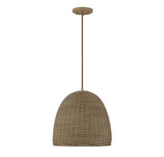 One Light Pendant in Natural Wicker