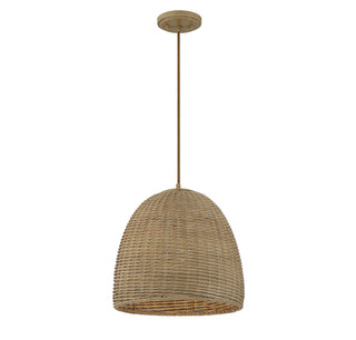 One Light Pendant in Natural Wicker