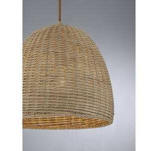 One Light Pendant in Natural Wicker
