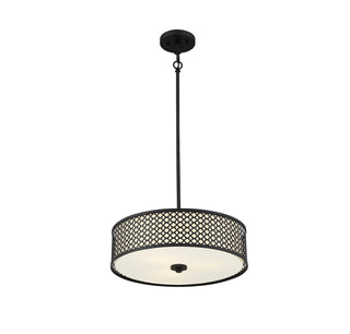 Three Light Pendant in Matte Black
