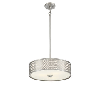Three Light Pendant in Brushed Nickel