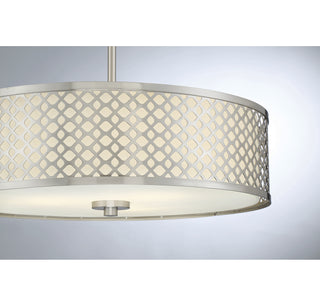 Three Light Pendant in Brushed Nickel