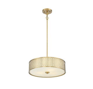 Three Light Pendant in Natural Brass