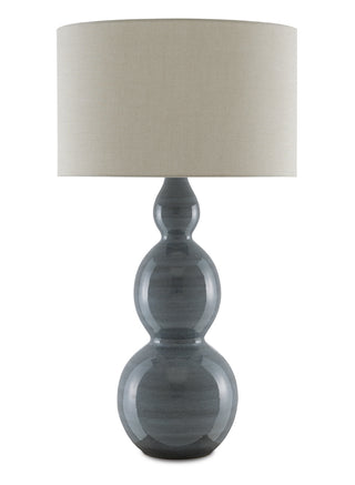Cymbeline One Light Table Lamp in Steel Blue/Antique Brass