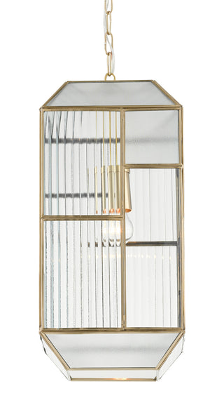 Bardolph One Light Pendant in Clear/Antique Brass