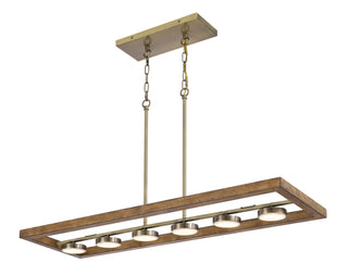 Kelso LED Island Chandelier in Light Oak