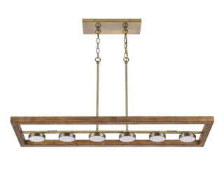 Kelso LED Island Chandelier in Light Oak