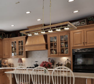 Kelso LED Island Chandelier in Light Oak