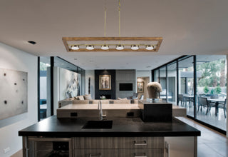 Kelso LED Island Chandelier in Light Oak