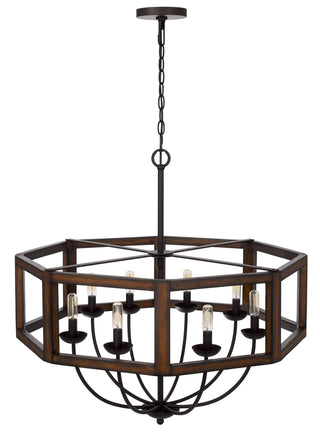 Renton Eight Light Chandelier in Oak