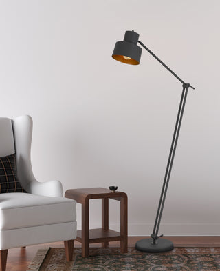 Davidson One Light Floor Lamp in Matte Black