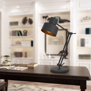 Davidson One Light Desk Lamp in Matte Black