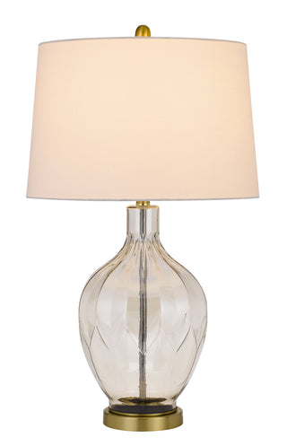Bancroft One Light Table Lamp in Clear/Antique Brass