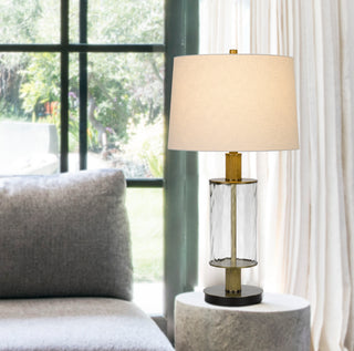 Morrilton One Light Table Lamp in Glass/Light Oak