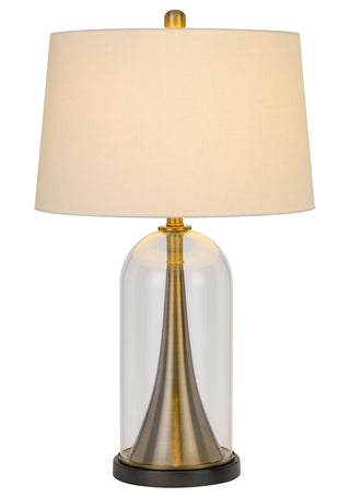 Camargo One Light Table Lamp in Glass/Antique Brass