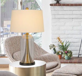 Camargo One Light Table Lamp in Glass/Antique Brass